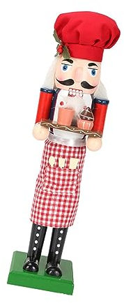 Harilla Figura de Cascanueces de Madera, Decoración Navideña Elegante, Regalo para Niños y Adultos, Cocinero, Individual