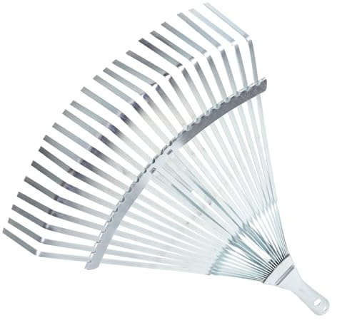 QUMIIRITY Rastrello Giardino Regolabile in Metallo Per Foglie Testa Estensibile Rastrello Resistente Per Pulizia Cortili e Prato Utensile Giardinaggio Denti Stabili Manutenzione Facile e Dur