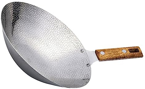 Cabilock Olla De Carne Frita Sartén Wok Resistente De Acero Inoxidable Para Saltear Sartén Wok Para Estufas De Gas Para Cocina y Accesorios De Utensilios De Cocina