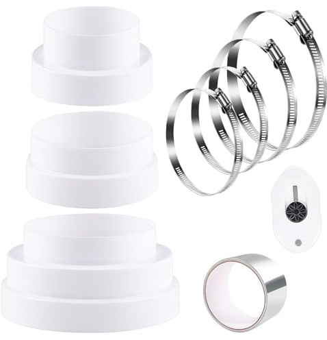XTUDOU® Raccordo Riduttore Universale ø80-150mm, Riduttore per Cappa Cucina con Fascette Stringitubo in Acciaio Inox, Nastro In Alluminio per Tubo di Scarico per Impianti di Condizionamento Dell'Aria
