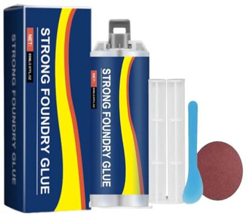 Strong Foundry Glue, 85g de colle métallique, 2 composants, colle métallique extra forte, Soudure a Froid Metal, Colle à Réparer Métallique avec Accessoires, Résistant à L'eau et à la Chaleur