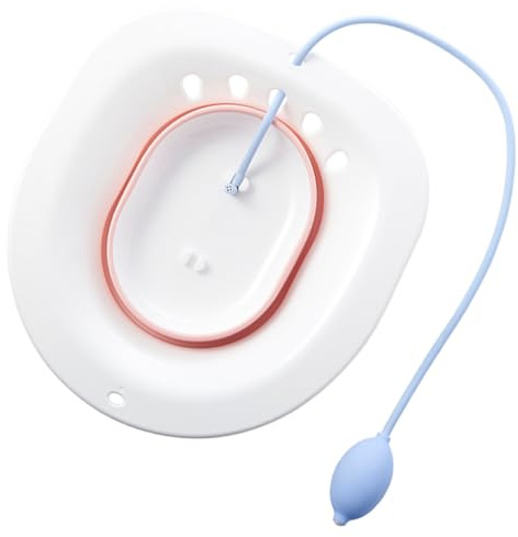 OATIPHO Sitz Bath Basin for Toilet Postpartum Care with Anti-Spill Design Comfortable Contoured Tubing Easy Installation Portable for Perineal Relief and Postpartum