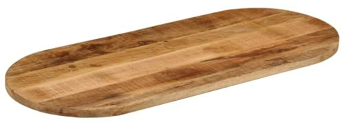 Genérico Tablero de Mesa Ovalado Madera Maciza Mango Rugosa 140x60x3,8cm,Mobiliario,Accesorios para mesas,Tableros para mesas-370121