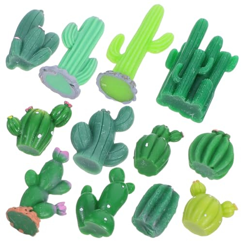 Toyvian Lot de 12 Mini Cactus Décoratifs en Résine Micro-Paysage de Cactus pour Décoration de Bureau et Rebord de Fenêtre Accessoires DIY pour Jardin Miniature Ornements Solide