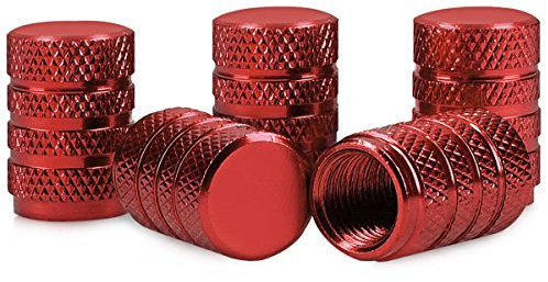 kwmobile 5en1: Capuchons de Valve - Capuchons en Métal pour Voiture Moto Vélo Pneus - Rouge