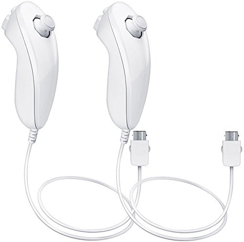 Nunchuck Controllers für Nintendo Wii U, 2 Packs Ersatz für WII U Videospiel - Weiß