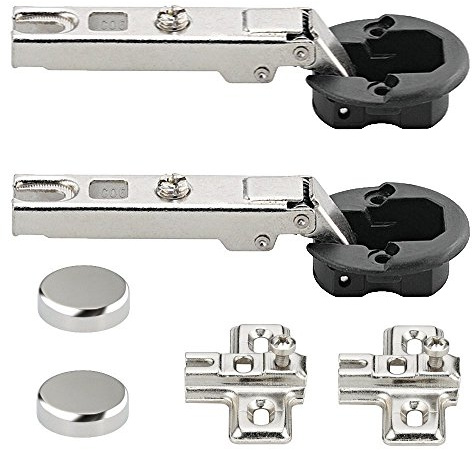 Lot de 2 charnières de porte en verre chromées avec butée d'angle pour portes en verre Charnière de pot avec fermeture automatique | Modèle METALLA | Charnière