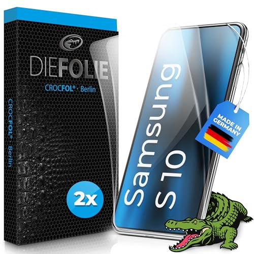 Crocfol Schutzfolie vom Testsieger [2 St.] kompatibel mit Samsung Galaxy S10 - selbstheilende Premium 5D Langzeit-Panzerfolie inkl. Veredelung - für vorne, hüllenfreundlich