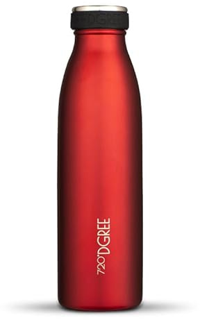 720°DGREE Edelstahl Trinkflasche “milkyBottle” - 500ml - Perfekt für Kinder, BPA-Frei, Auslaufsicher, Kohlensäure geeignet - Kleine Thermosflasche für Sprudel, Sport, Schule, Fitness