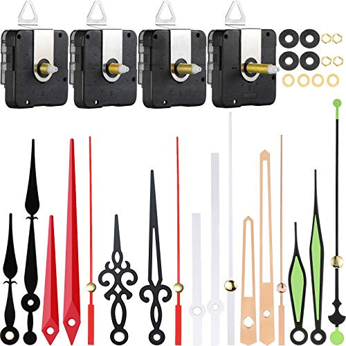 Clock Movement Replacement Kit with 6 Different Pairs of Hands (13, 16, 20, 28mm / 0.51, 0.63, 0.79, 1.1 inch)