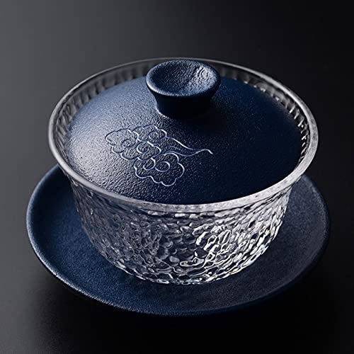 DUNGS Cuenco de té de 130 ml de Vidrio de cerámica Gaiwan Vintage Sopera de té Kung Fu Teaware Tea Maker Master Cup Decoración Artesanía