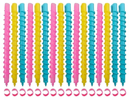 VASANA 18 Pieces Spiral Hair Perm Rods Spiral Rod Plastic Long Barber Hairdressing Styling Curling Perm Rod Hair Rollers for Women Girls Salon Tools (7.3 Inch)