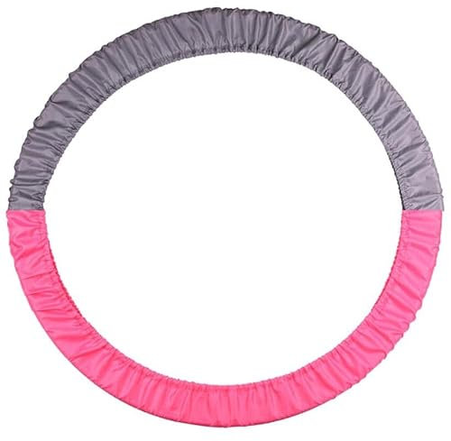 DRUNA Funda de Aro de Gimnasia Rítmica Indigo Tamaño Universal 60-90 cm | Ideal para Competencias y Entrenamientos Rosa- Gris