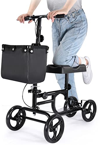 Faltbarer 4-Rad-Gehwagen mit feststellbaren Bremsen, Mobilitätshilfe, leicht zu manövrieren und höhenverstellbar, Krücken für ältere und behinderte Benutzer