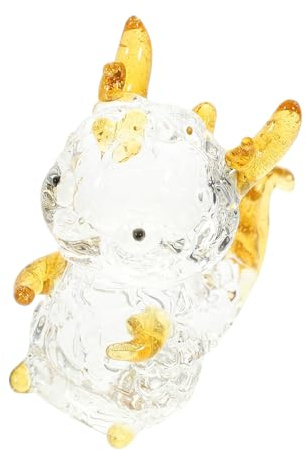 HOMSFOU Kristalldrachenfigur Drachenskulptur Als Schreibtisch-Dekor Kleine Tierfigur Für Wohnzimmer Büro Und Arbeitszimmer 6.00 X 5.80 X 3.00 cm 1 Stück