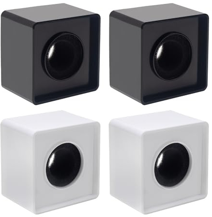 ASUNFO 4 Pcs Microphone Flag Station Portable Square Cube Foam Black White
