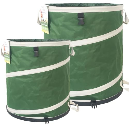 24 Gallon and 46 Gallon Collapsible Trash Can Solid Bottom for Yard Waste Bag,Yard Debris Bag,Pop-Up Trash Can,Recycling Bin,RV Camping Waste Bin,Laundry Hamper,Lawn Grass,Garden Weeds Bags,Leaf Bags