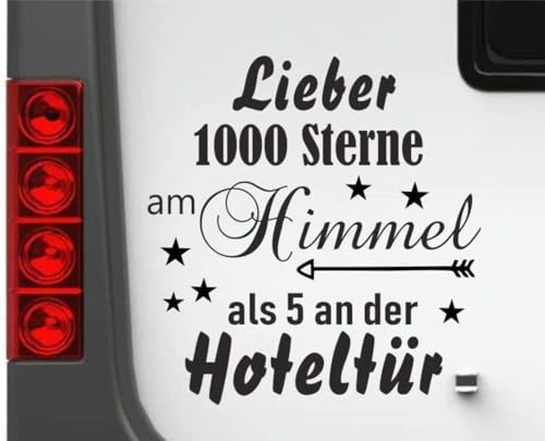 Rakelfix Lieber 1000 Sterne am Himmel als 5 an der Hoteltür Sticker Wohnwagen Camping Aufkleber