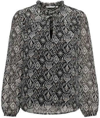 Only Onlditsy L/S Blouse WVN Noos Blusa para Mujer, Black/AOP:Shana Graphic, XL