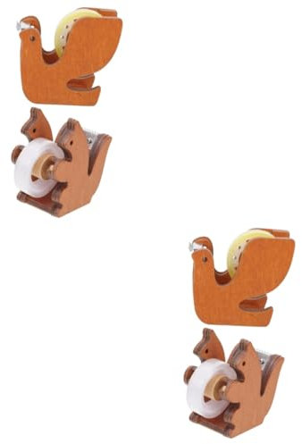 EXCEART 4stücke Holz Tier Tape Dispenser Vintage Tisch Klebebandspender Für Büro Schule Und Zuhause Praktische Klebeband-organizer Mit Zufälliger Farbgebung Taube Eichhörnchen