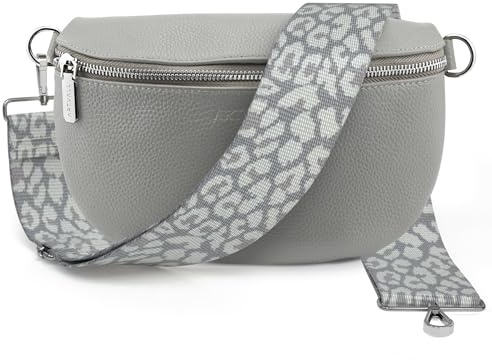 Artvall - Umhängetasche Echtleder Tasche Handtasche Leder Bauchtasche Klein mit Schultergurt Design Taschenband abnehmbar verstellbares Riemen Crossbody Bag Echt Ledertasche Damen mit Reißverschluss