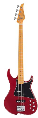 Vola E-Bass ZVA 4P MF Bass Candy Apple Red Gloss Handgefertigt in Japan Gotoh-Brücke Gotoh Tuner 4 Zeichenfolgen Modern C Für alle Niveaus