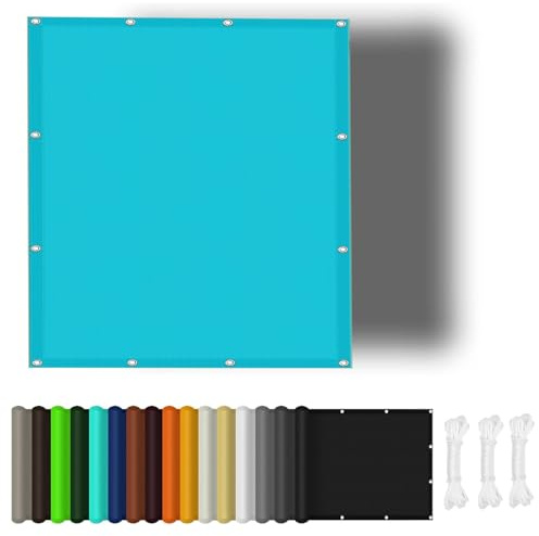 Voile d'ombrage Imperméable 6 x 10 m Intempéries Hydrofuge Anti-Déchirure Filet Dombrage Rectangle pour Patio Balcon, Bleu Ciel