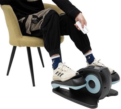 Konfiur Crosstrainer für zuhause, Mini Heimtrainer 60W Elektrischer Ellipsentrainer LCD Mini Stepper, 5 Gänge Einstellbare Geschwindigkeiten, 3 Modus, 35 * 44 * 26cm(Blau)