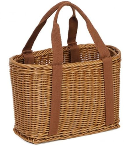 Lpitoy Handgewebter Einkaufskorb Aus Rattan, Große Picknickkörbe, Aufbewahrungskorb Für Obst Und Gemüse, Lebensmittelkorb Griff