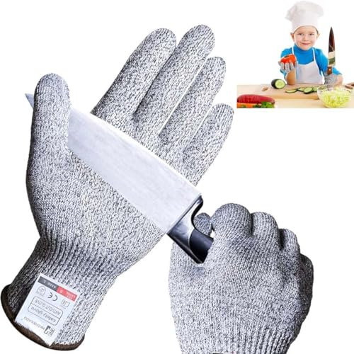 1 Pares Guantes Anticorte para Niños, Guantes Resistentes a Los Cortes Nivel 5 Seguridad para Cocina Trabajo y Jardín, Seguridad Proteccion Guante, Aptos para Uso alimentario,guantes anticortes