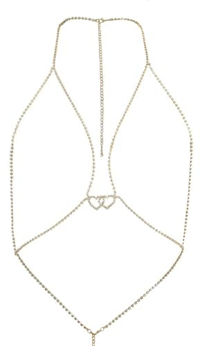 Body Chain Sexy Pure Desire Diamond Chest Chain Versatile Hanging Neck Love Body Chain Accessories Suitable for Women