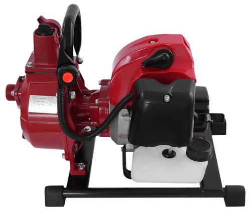 Bomba de agua de 2 tiempos, gasolina, bomba de agua portátil, 1,25 kw, 1,7 HP 8500 RPM, 43 CC, 30 m, altura de extracción 10 m³/h