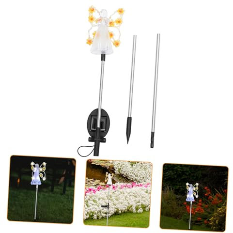 FONDOTIN Lampada Solare Da Giardino Decorativa Con Bastoncino Luminoso Pannelli Solari Ad Alta Efficienza Risparmio Energetico e Installazione Facile Luce Per Esterno Decorazione Per Cortil