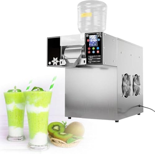 Machine à Glaçons En Flocons, Machine à Glace Pilée Électrique, Épaisseur Réglable pour La Maison, Les Fêtes, Les Food Trucks, Les Restaurants Et Les Salons De Thé,Smartmodel-180kg