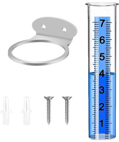 Medidor de Lluvia Exterior - Pluviometro Resistente A Heladas Con Numeros Grandes - Medidor transparente con números grandes para jardín, monitoreo del tiempo, riego, agricultura, terraza, valla y pat