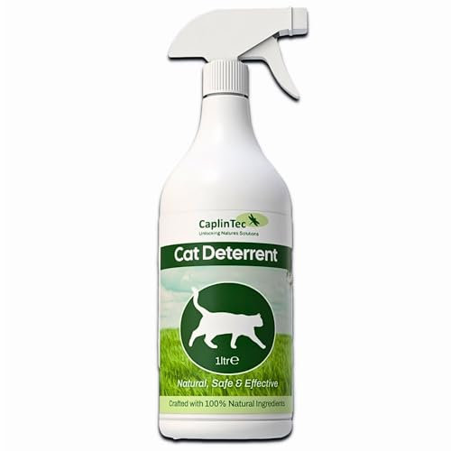 CaplinTec Cat Repellent Outdoor Spray – Natural Scent-Based Urine Control | Stop Cats Weeing Up Pots | Safe Kitten Deterrent for Garden | Anti - Pee Marking, Pet & Child Safe – 1 Litre
