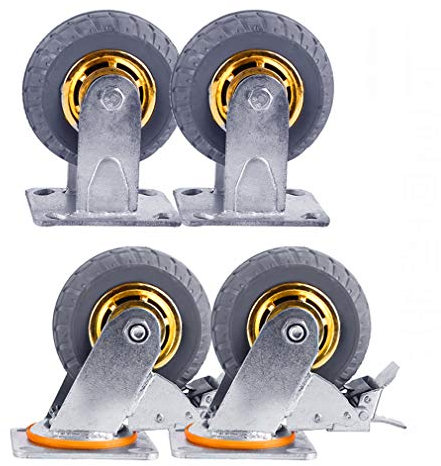 Ruedas giratorias resistentes, capacidad de carga de una sola rueda de 500 kg, ideal para carros, andamios y carritos de plataforma plana