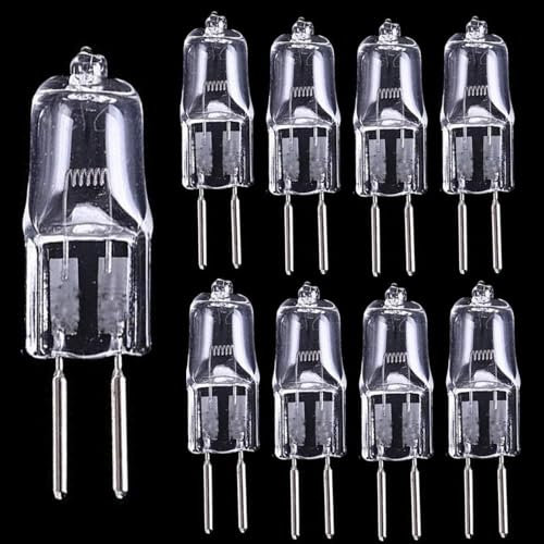 UGEFKMQ 10PC G5.3 Bulb 24V 50W Crystal Clear Halogen Light Bulb G5.3 24V 75W GU5.3 Bi-Pin Base Light Bulb Warm White Dimmable 50W