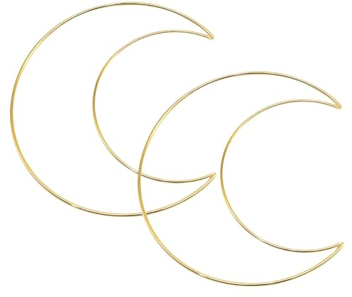2 Stück 25 cm Mondförmige Traumfänger-Reifen, Wandbehang, Makramee-Ringe, Traumfänger-Rahmen, Hochzeitskranz, Metall, Blumenreifen, Tafelaufsatz, Tischdekorationen