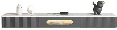 Lizhuzhuzs28 Moderne Meuble TV Mural, étagères flottantes avec 2 tiroirs et 1 Porte Console(Petit)