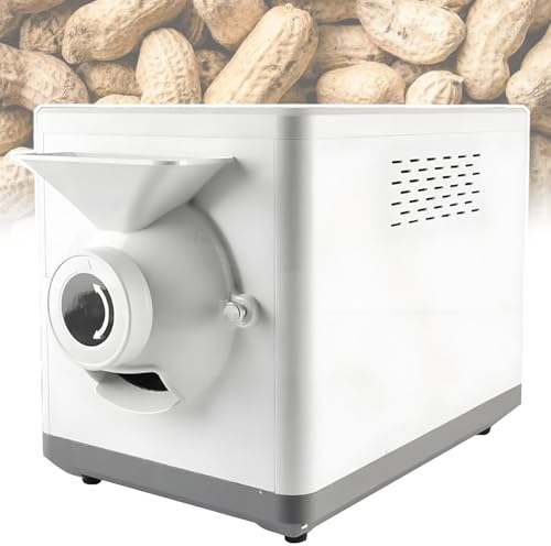 vnmudzeo Restaurant Automatic Coffee Bean Roaster,Touchscreen Control,Hotel Coffee Roasting Machine,100-250℃ Temperature Adjustment White
