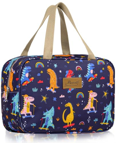 Aucuu Trousse de Toilette Femme, Grande Trousse de Maquillage avec Poignée, Sac de Maquillage Floral pour Femmes et Filles, Sac à Cosmétiques étanche Portable pour Camping et Voyages
