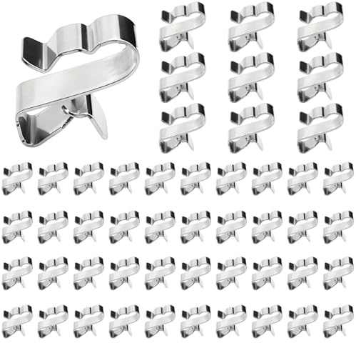 50 Stück Edelstahl Kabelklemmen - 22.5mm Universelle Metallclips für Solarpanel & Kabelmanagement - Rostfreie Kabelhalter für Innen/Außen (Silber, Wetterfest)