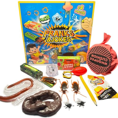 Odoukey 1 Ensemble de Jouets de farces, boîte farces en araignée drôle, Petites Mouches réalistes, Article Blague pour Le Poisson d'avril, Fournitures fête