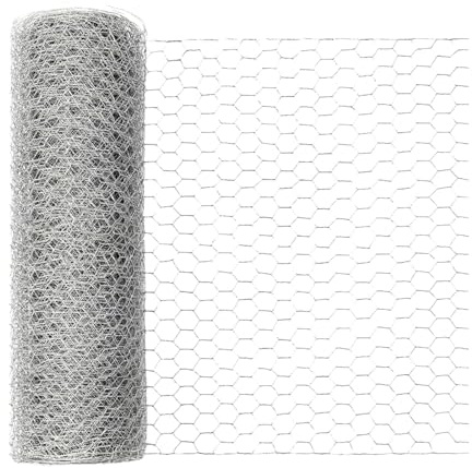 Rdxanc Rollo de alambre hexagonal de acero galvanizado para la instalación, protege a los conejos de aves de corral de daños en la valla del patio trasero