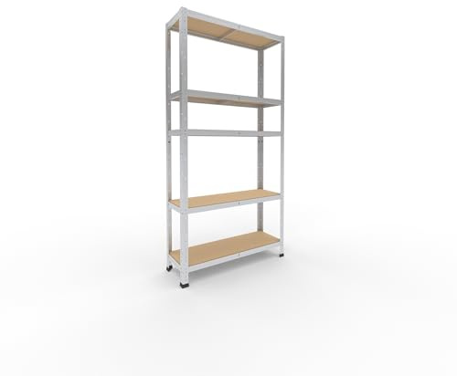 shelfplaza® 180x90x30cm Home Schwerlastregal verzinkt/Metallregal mit 5 Böden/Kellerregal Metall, Garagenregal, Werkstattregal oder Regal Lagerregal/Steckregal Metall mit 175kg Tragkraft