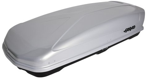Farad Koral Dachbox 480L grau metallic - Doppelter Seitenöffner, TÜV-GS Zulassung, 5 Jahre Garantie - 3-Punkt-Zentralverriegelung mit Sicherheitsschlüssel