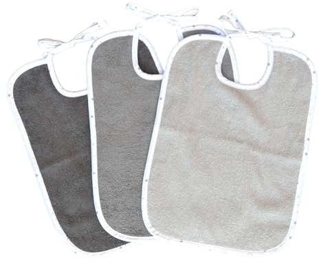 KiGATEX XXL Babylätzchen 3er Pack, Sternchen grau, 30 x 40 cm, OEKO-TEX®