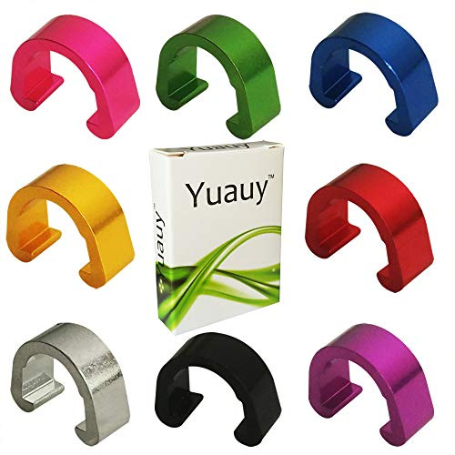 Yuauy C-Clips Klemmen Aluminiumlegierung Metall U-Clips Schnalle MTB BMX Mountainbike Fahrräder Bremskabel Umwerfer Schaltzug Kabelführung Schaltkabel Gehäuse Schlauch 7 Farben 2 Stück in jeder Farbe