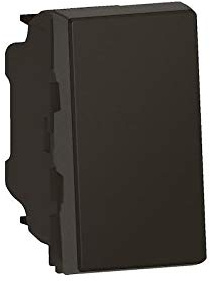 Legrand 079130L Mosaic Poussoir Inverseur, Easy-Led, 6A, 250V, 1 Module, Noir Mat